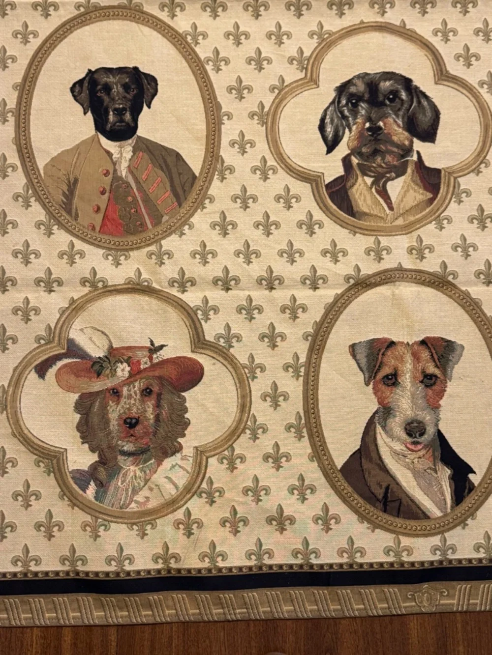 Thierry Poncelet Aristocratic Dogs Woven Tapestry Throw Belgian Jacquard